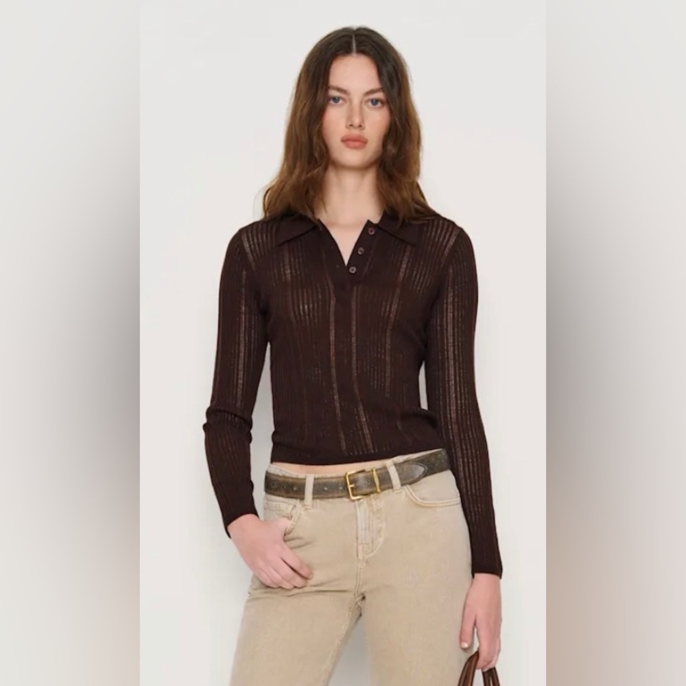 Reformation Hermia regenerative Polo Dark Brown